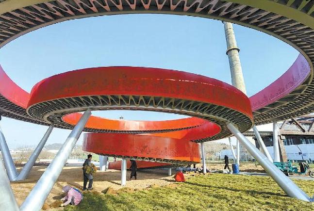 北京冬奧公園標志性景觀(guān)節點(diǎn)“冬奧之環(huán)”亮相